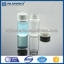 20ML Klarglas-Durchstechflasche mit fester weißer PP-Kappen-Chromatographie-Autosampler-Durchstechflasche